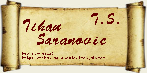 Tihan Šaranović vizit kartica